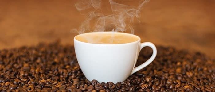 A mug of fresh, hot coffee