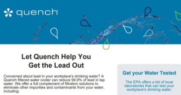 Quench filtered water solutions can help get lead out of drinking water
