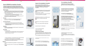 Quench Sparkling Water Machine Installation Checklist