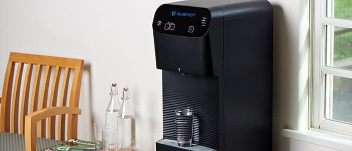 Point Of Use Plumbed In Water Coolers, Hot And Cold Countertop Water Dispenser With Advanced Filtration Bottle