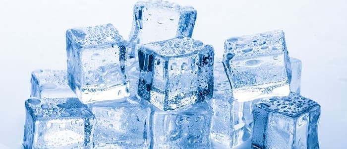 A pile of ice cubes