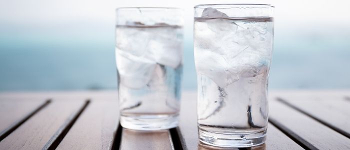 Two glasses of ice water