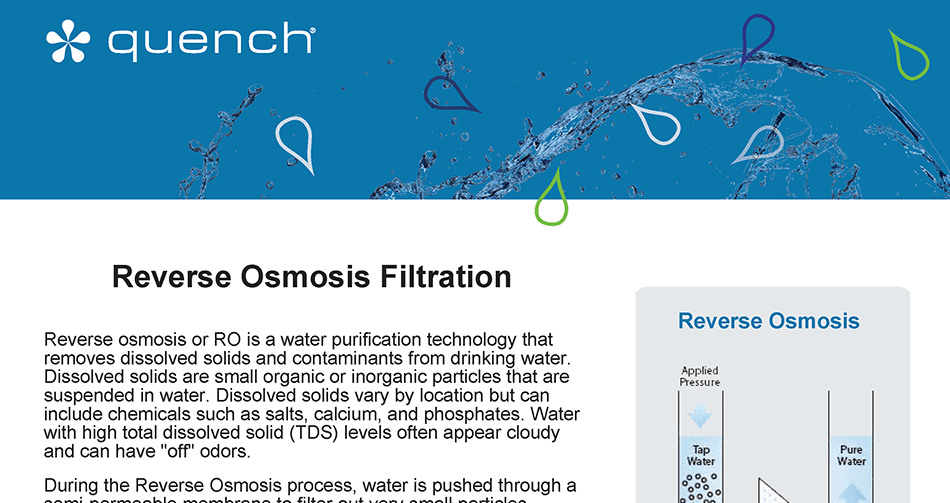 Quench Reverse Osmosis Filtration Information Sheet