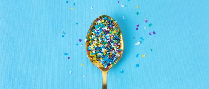 spoon with microplastics in it