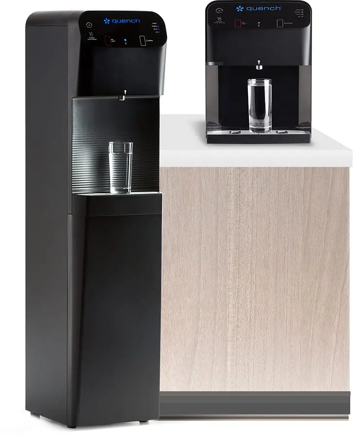 Quench Q8 Touchless Filtered Water, Hot And Cold Countertop Water Dispenser With Advanced Filtration Bottle