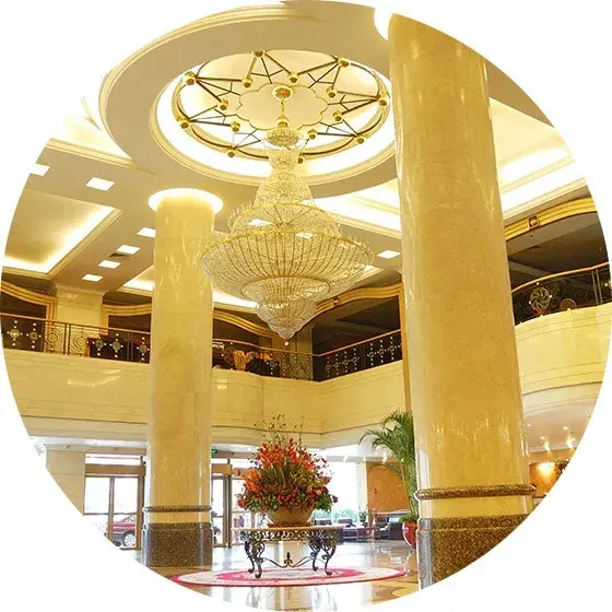 A modern hotel lobby