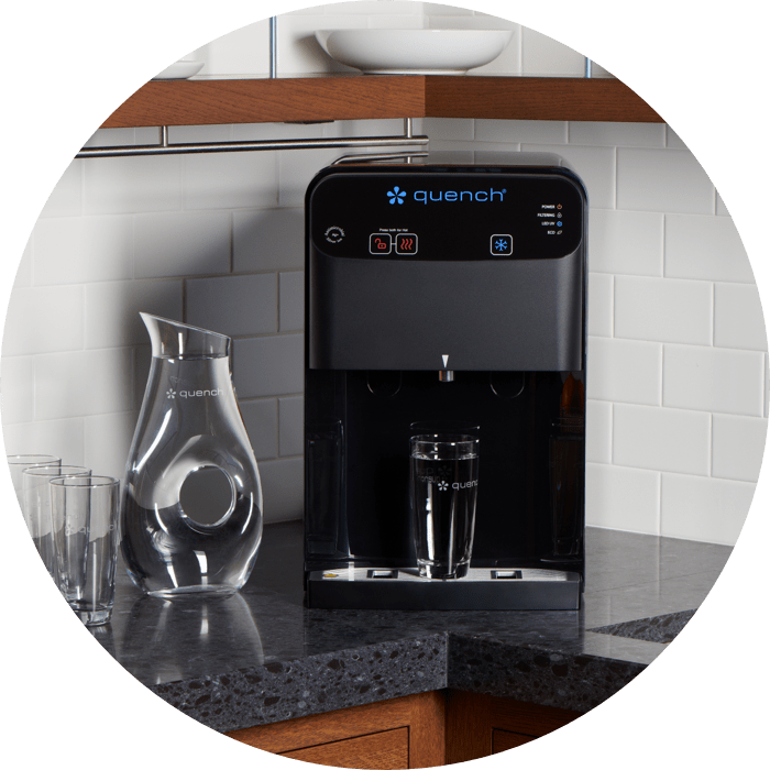 Quench Q7 water dispenser on countertop